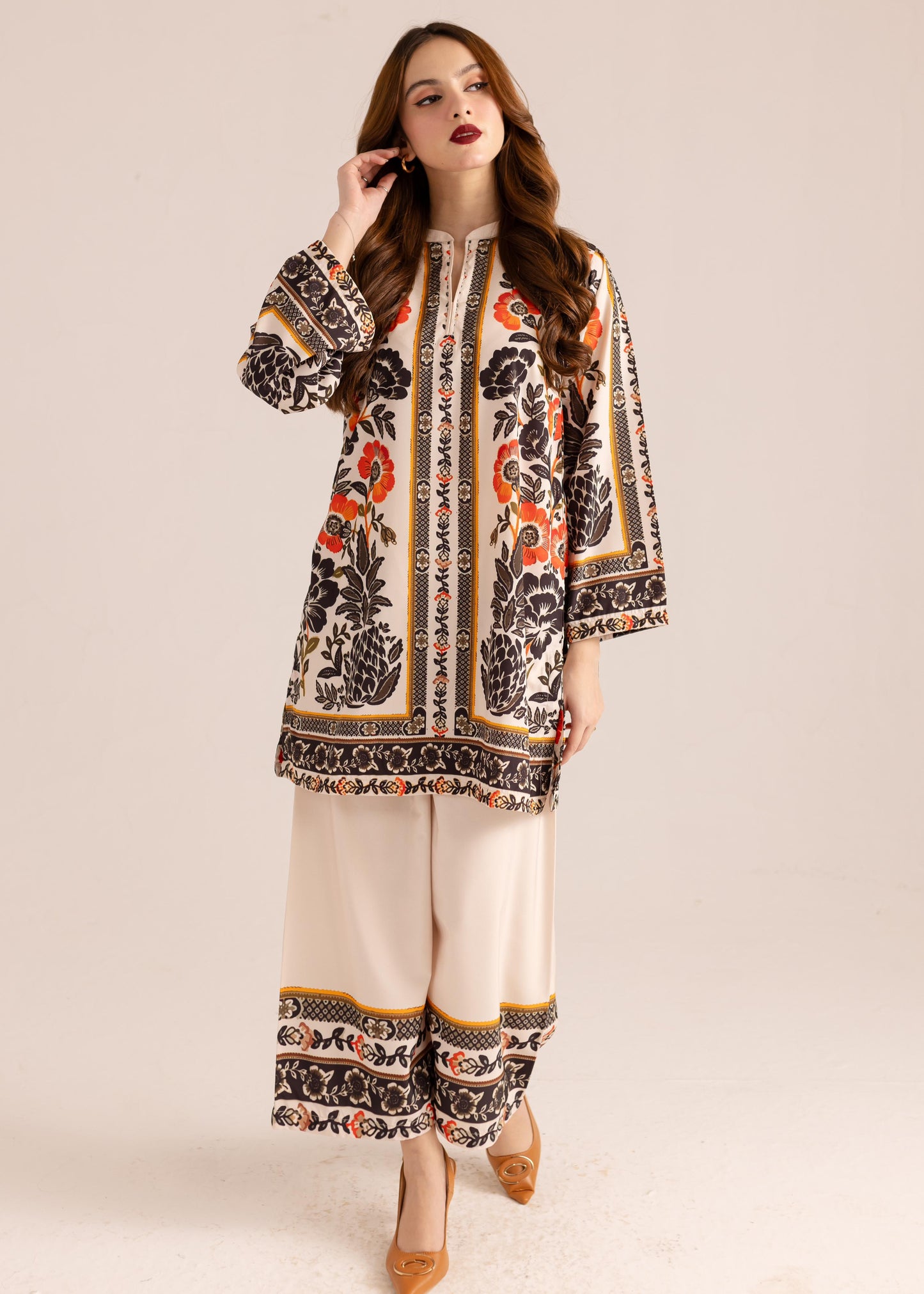 New Desinger Prited Party Wear Co-ord set D6123