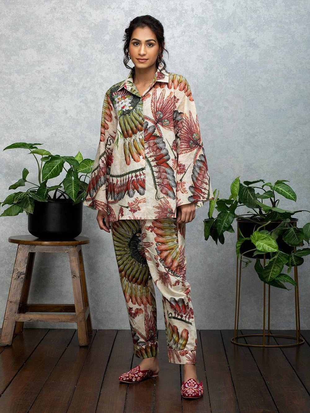 Feather Printed Co-ord set Vt-01113
