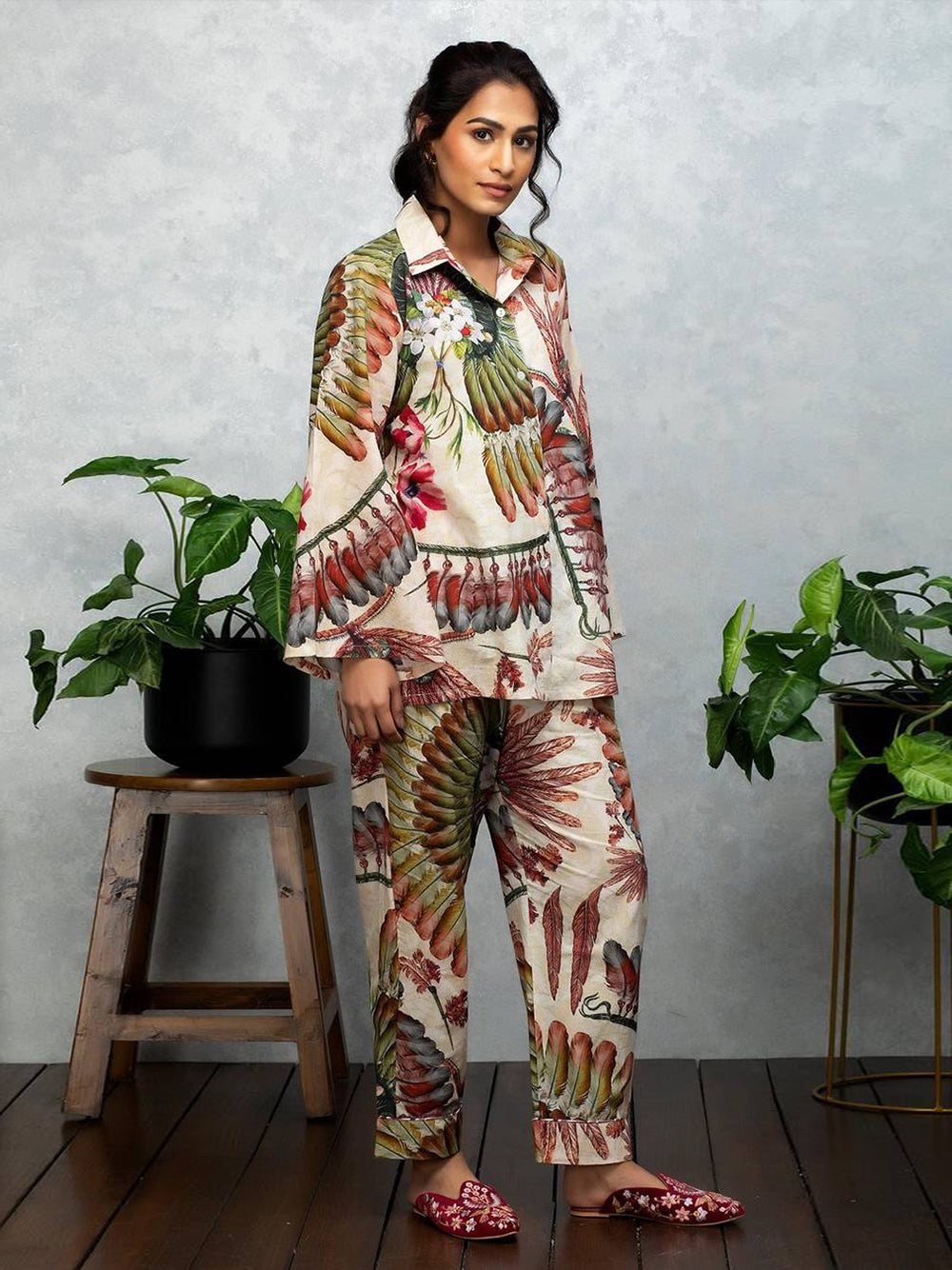 Feather Printed Co-ord set Vt-01113
