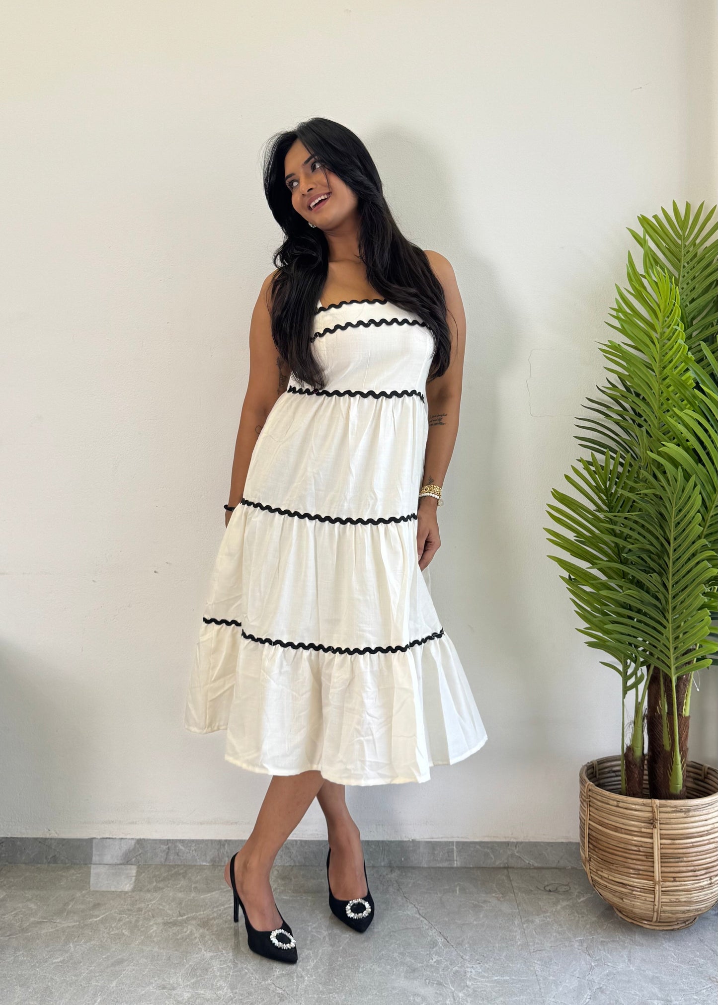 Stylish Look Cotton One Piece Dress D6138