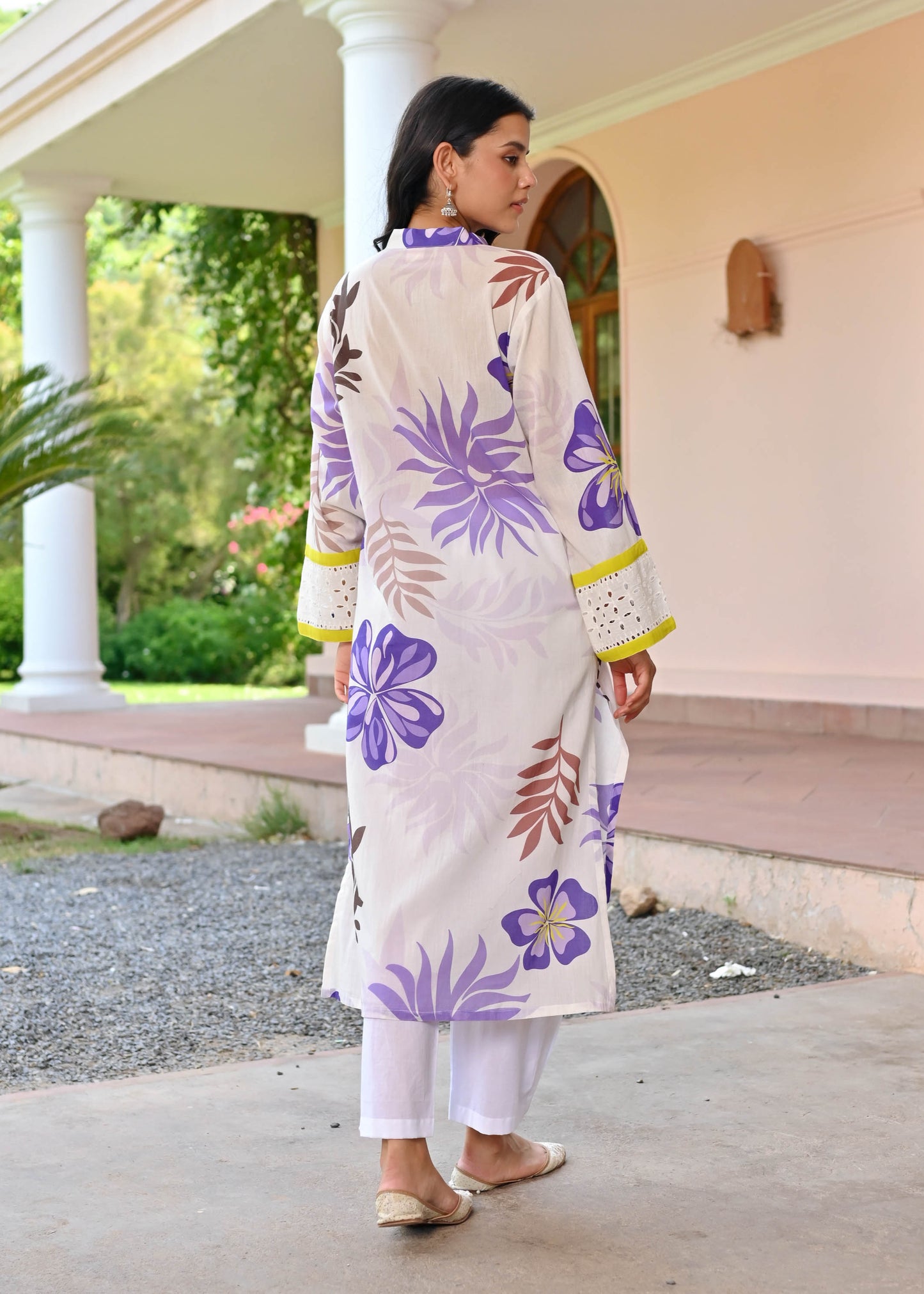 Beautiful Textured flower print kurti set D6114