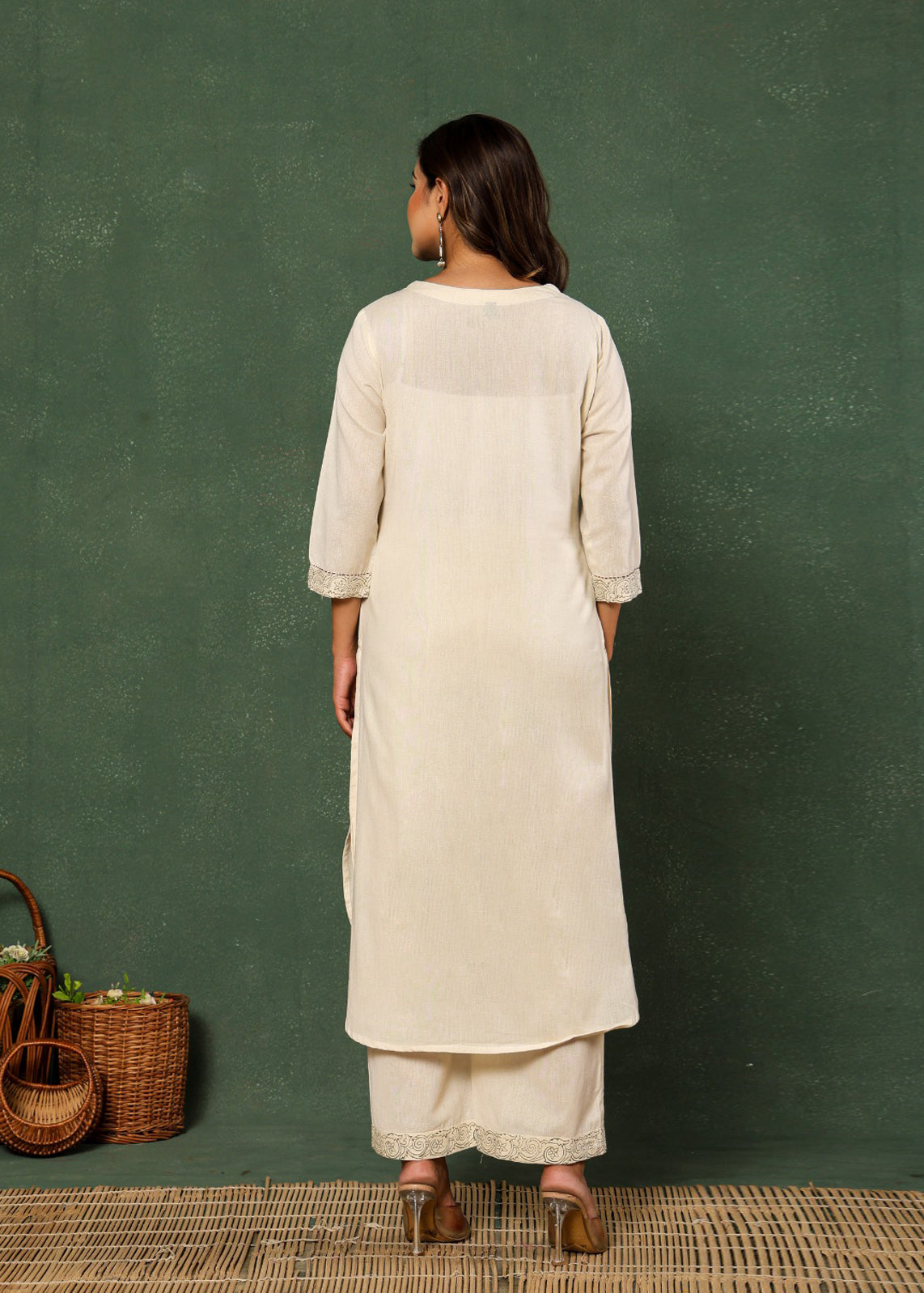 Botanical Bliss: Flower Plant Printed Co-ord Set D6251 - kharidari