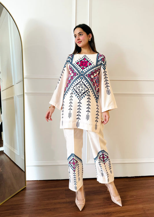 Geometric Tribal Printed Co-ord Set for Women D6304