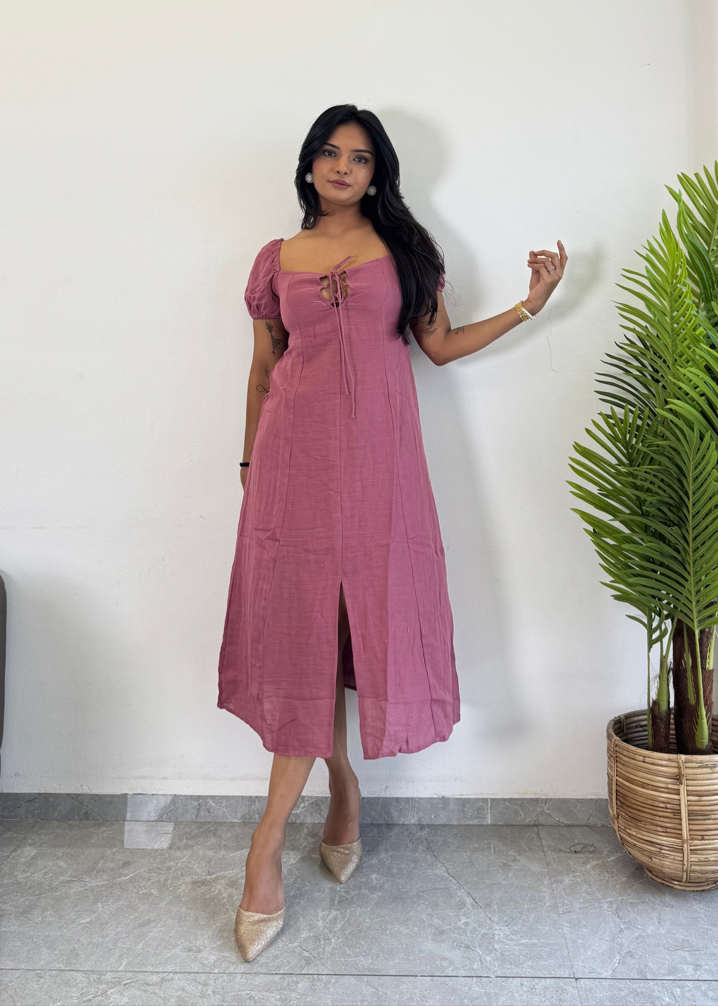 Gorgeous Look Cotton One Piece Dress D6136