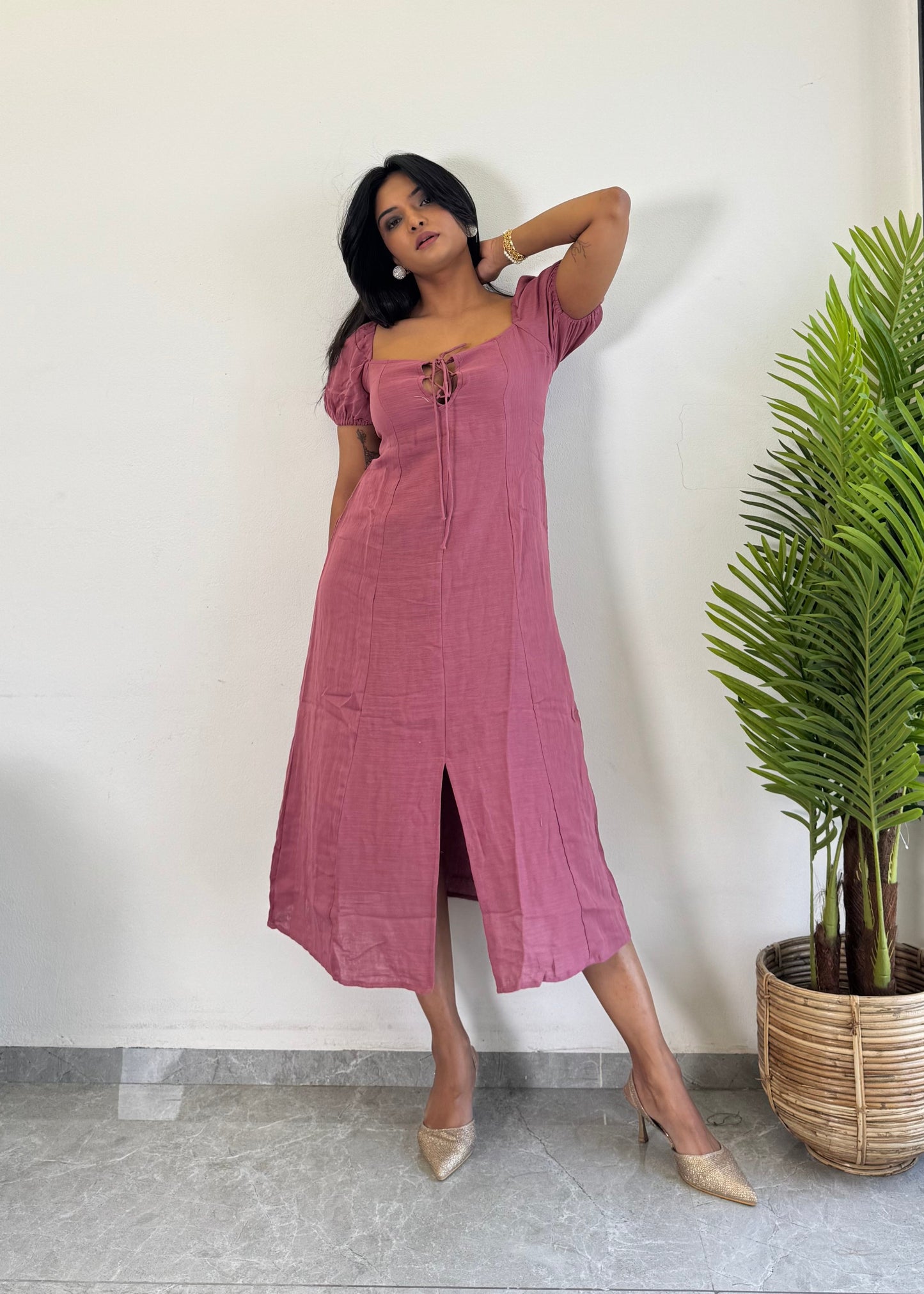 Gorgeous Look Cotton One Piece Dress D6136