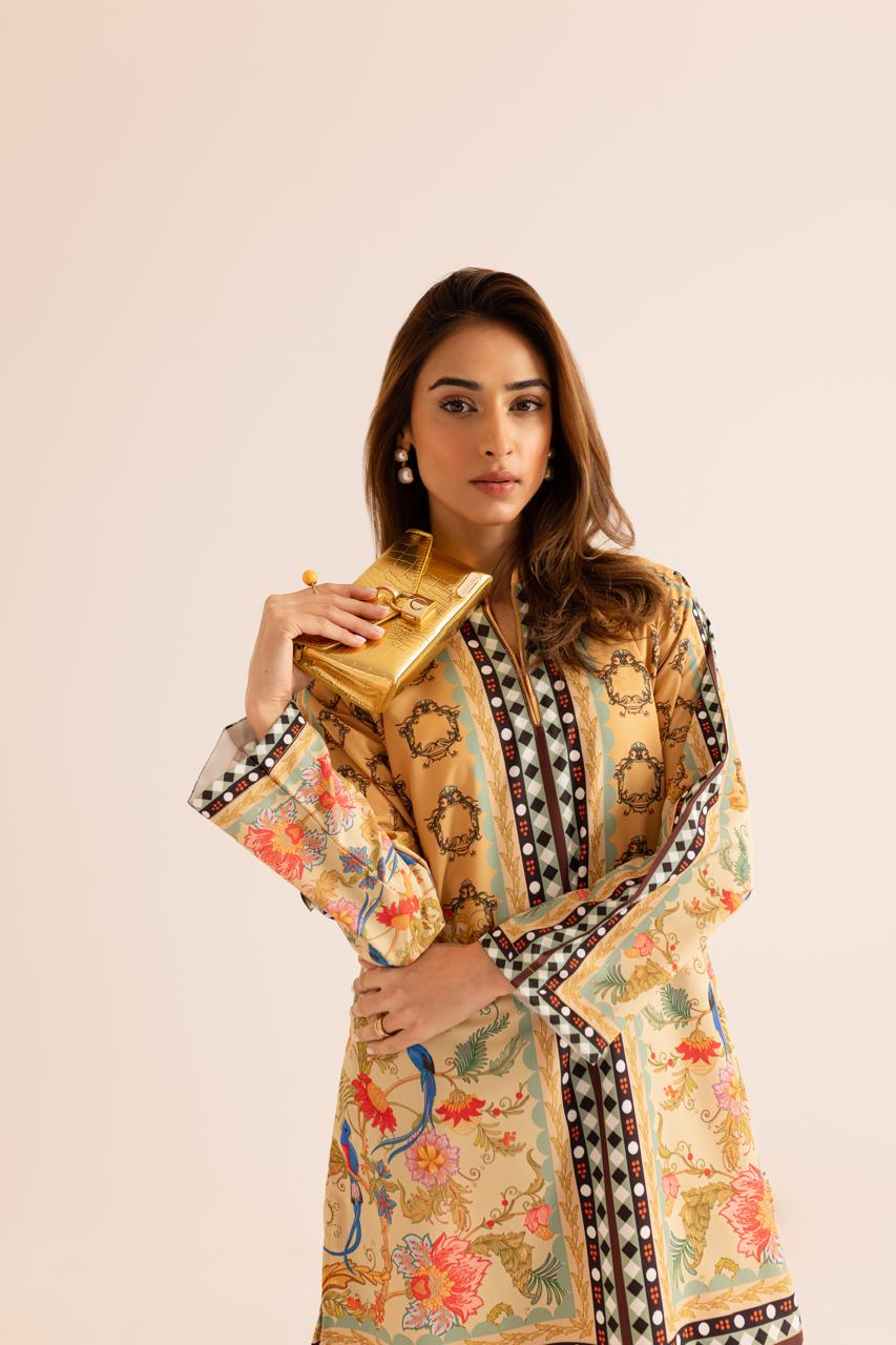 Luxurious Trendy Poly Cotton Co-ord Set – D6058