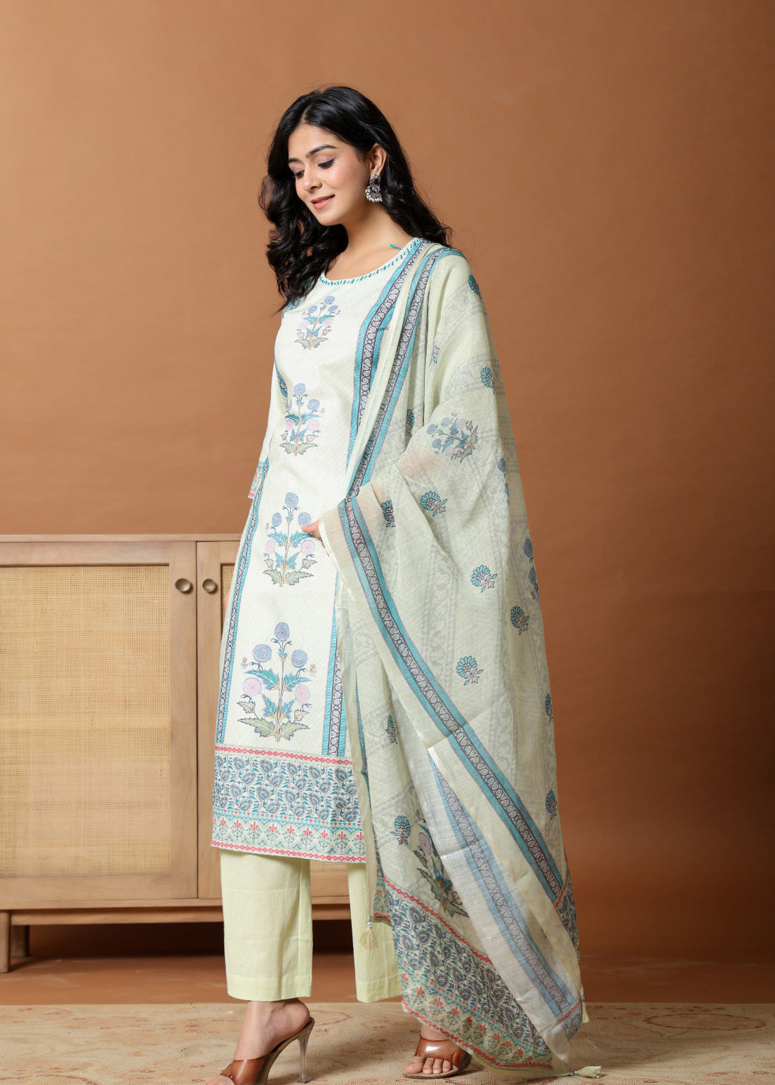 Modern Ethnic Pure Cotton Suit set With Dupatta D6245