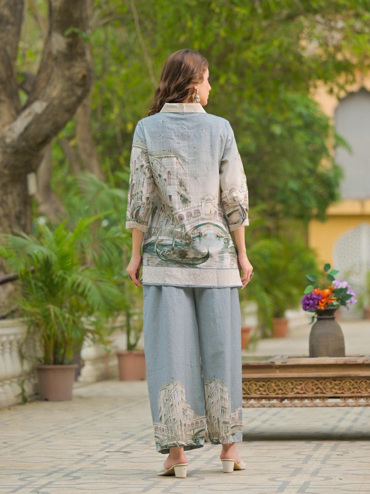 Pure Cotton Townscape Print Co-ord Set – Chic & Timeless D6256