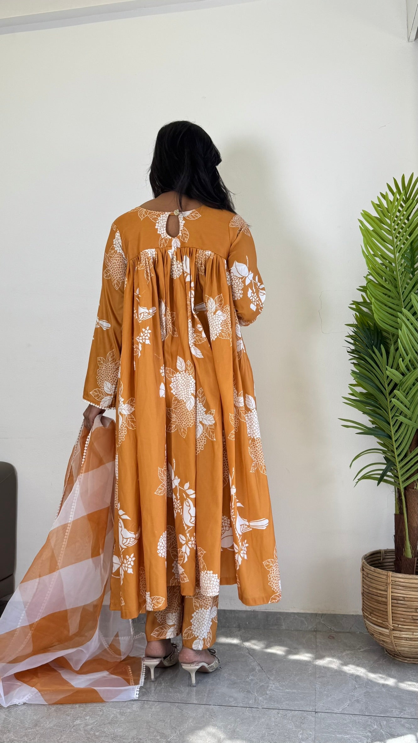 Vibrant Yellow Printed Ethnic Suit Set – D6142