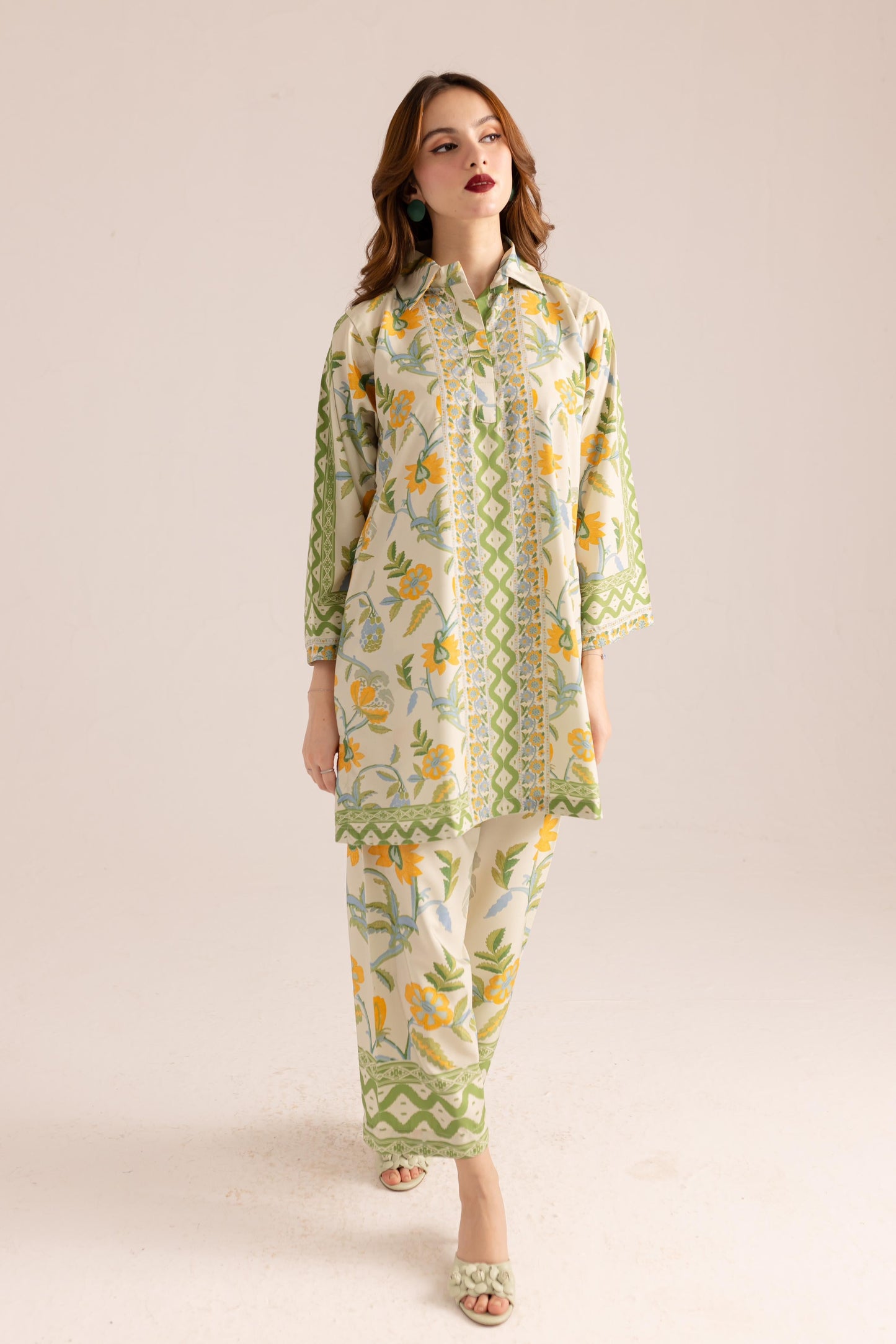 Womens Trendy Flower Printed co-ord Set D6121
