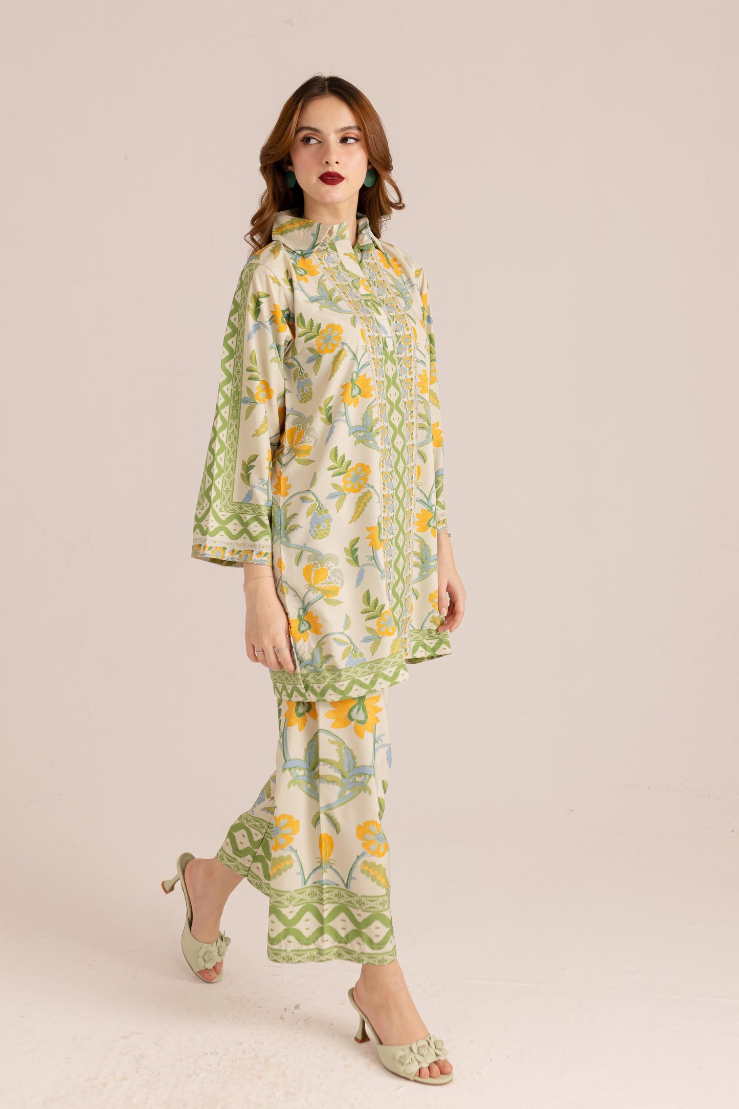 Womens Trendy Flower Printed co-ord Set D6121