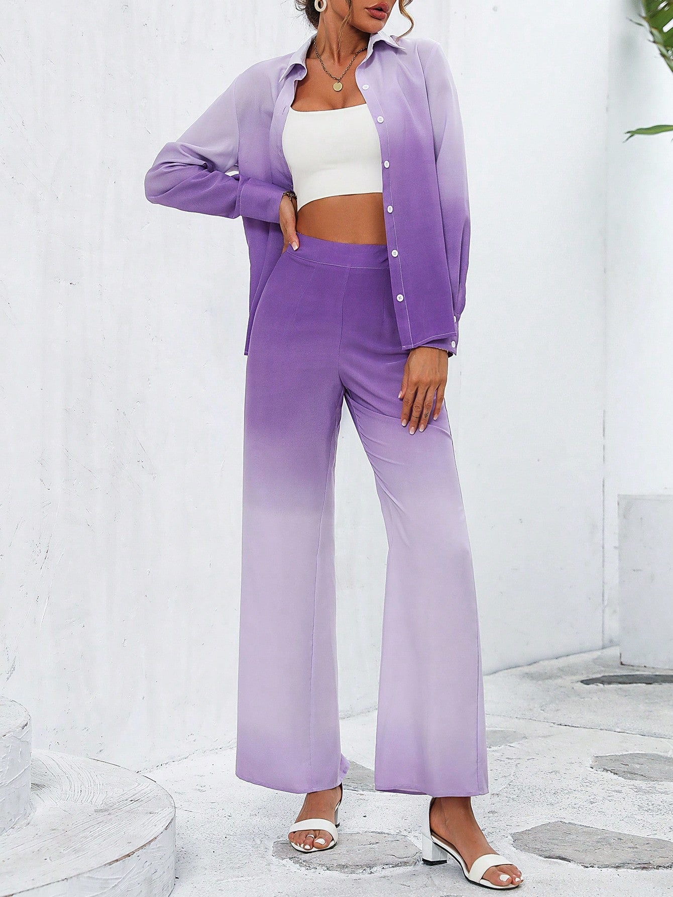 Beautiful Shaded Shirt And Pants Co-Ord (Purple) VT-01148