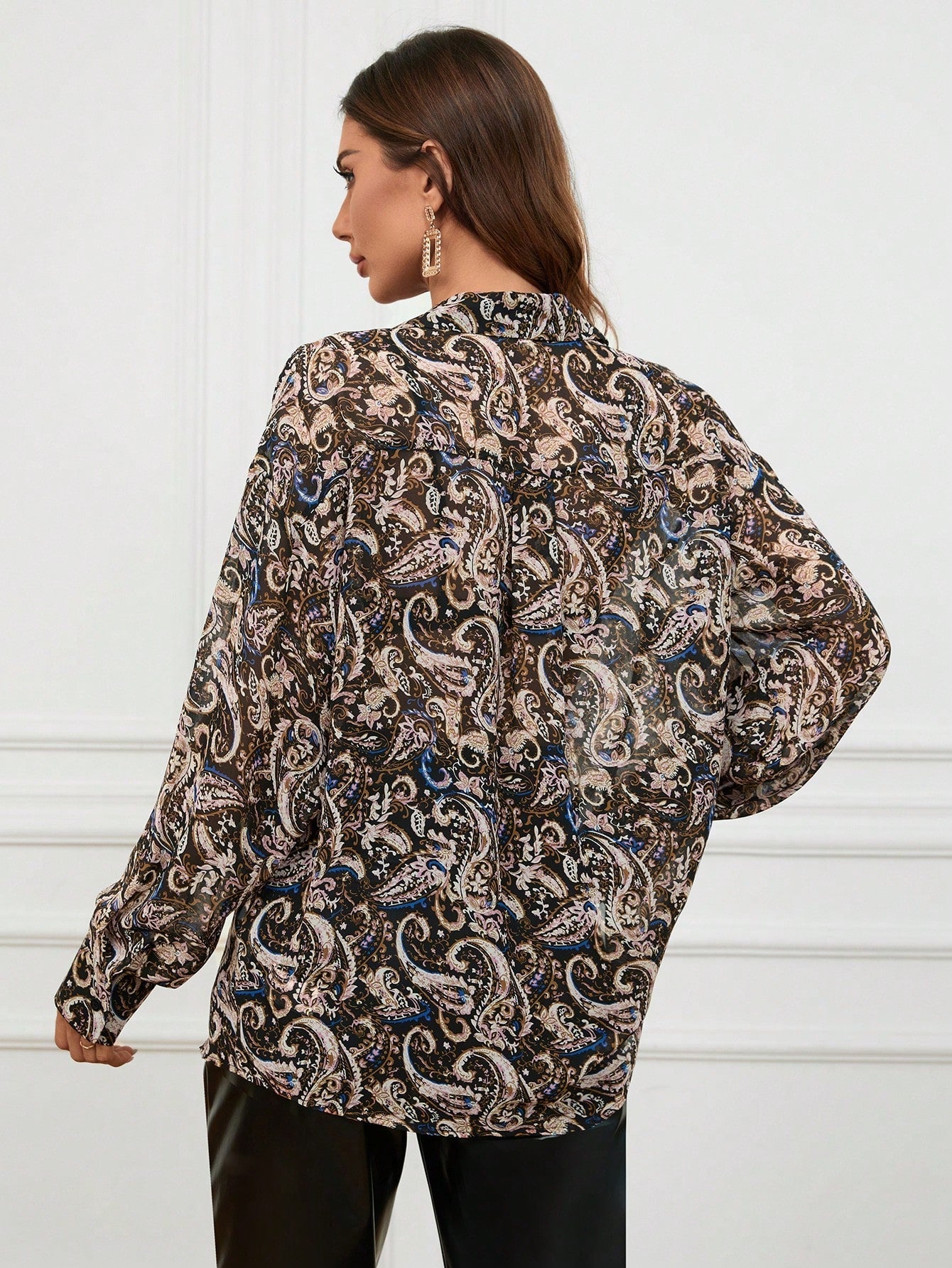 Stylish Paisley Print Long Sleeve Shirt VT-01183