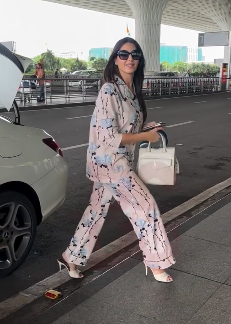 Trendy Celebrity Style Muslin Cotton Co-ord Set D6327 - Kharidari