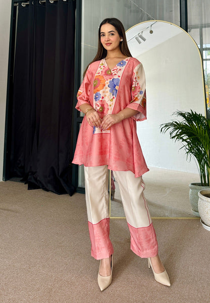 Serene Blossoms Co-ord set D6078 - kharidari