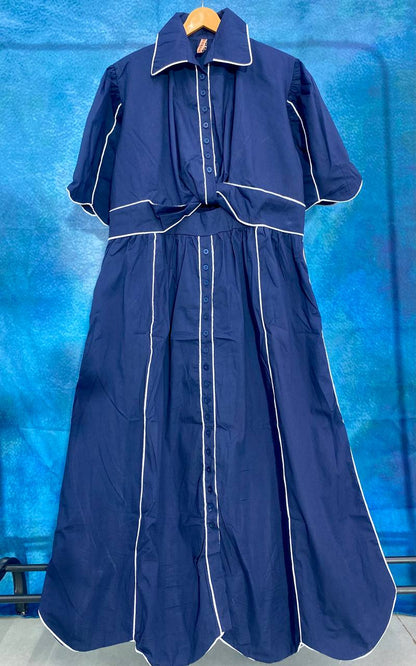 Premium Look Cotton One Piece Dress D6139