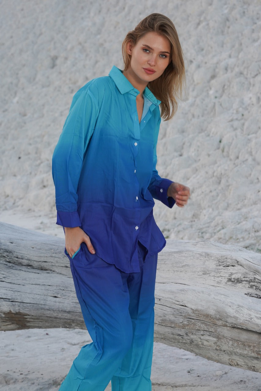 Women’s Fashionable Dual Color Co-Ord Set D01129 - kharidari