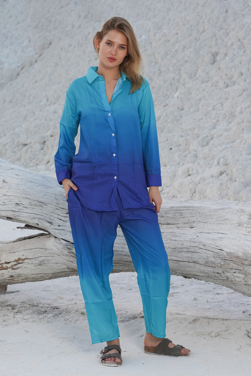 Women’s Fashionable Dual Color Co-Ord Set D01129 - kharidari