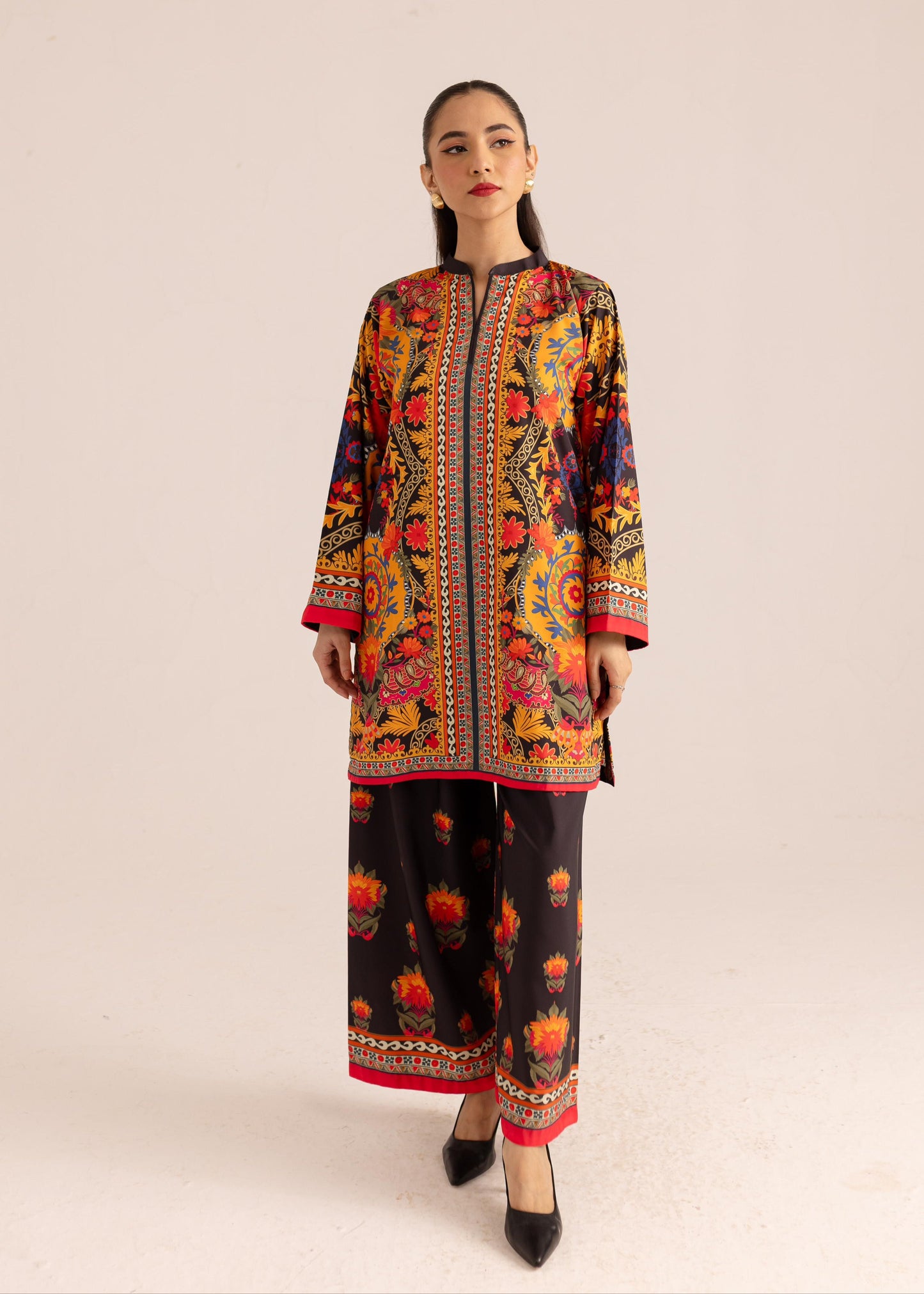 Multi Flower Stylish Cordset D6060 - kharidari