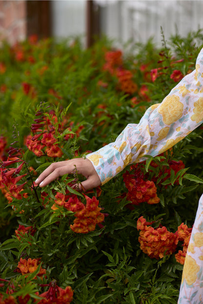 Mandarin Collar Floral Loungewear Set D6322