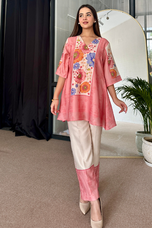 Serene Blossoms Co-ord set D6078 - kharidari