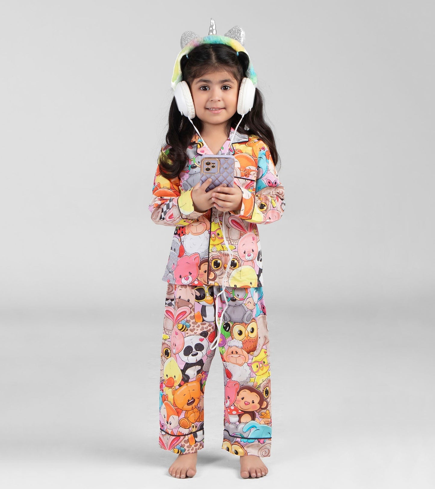 Beautiful Animal Printed Girls Nightsuit Set D112