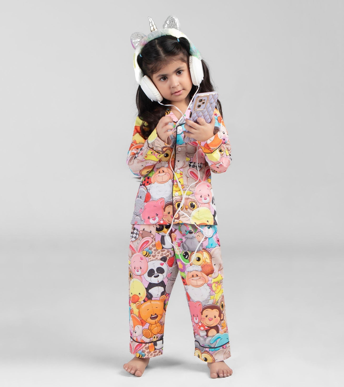 Beautiful Animal Printed Girls Nightsuit Set D112