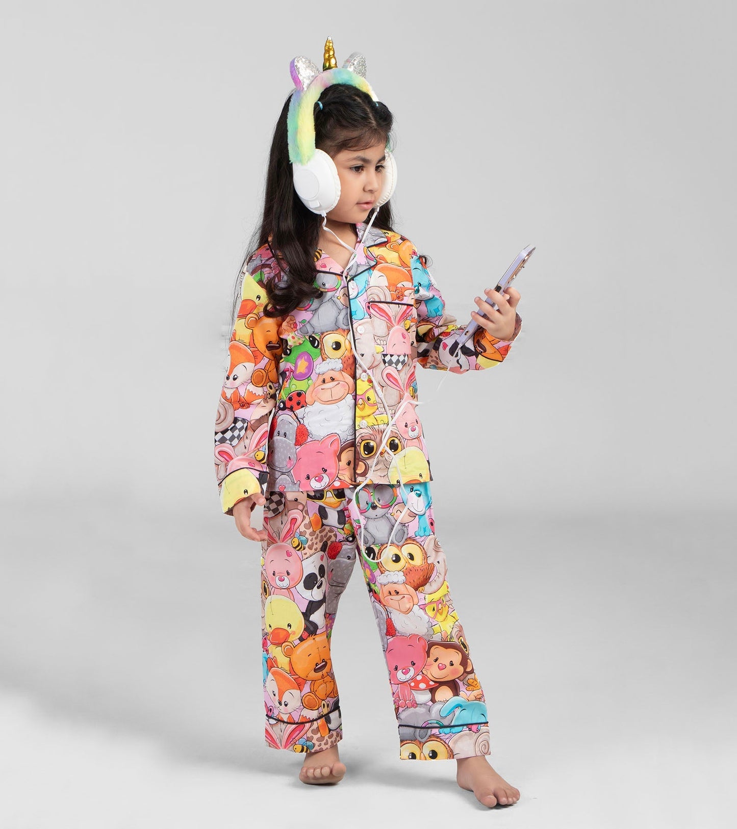 Beautiful Animal Printed Girls Nightsuit Set D112