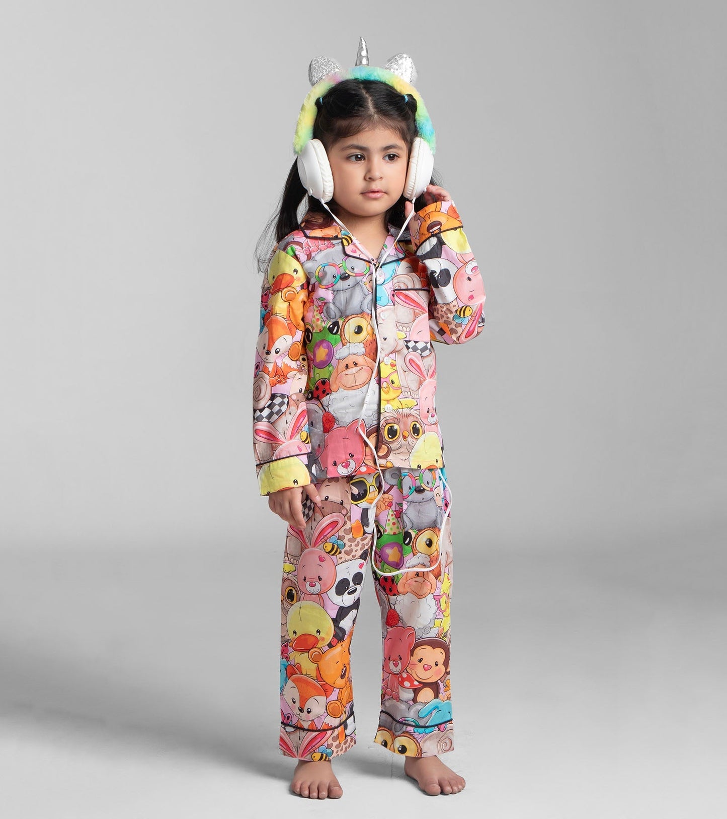 Beautiful Animal Printed Girls Nightsuit Set D112