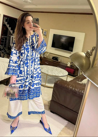 Elegant Malai Satin Co-ord Set D6109