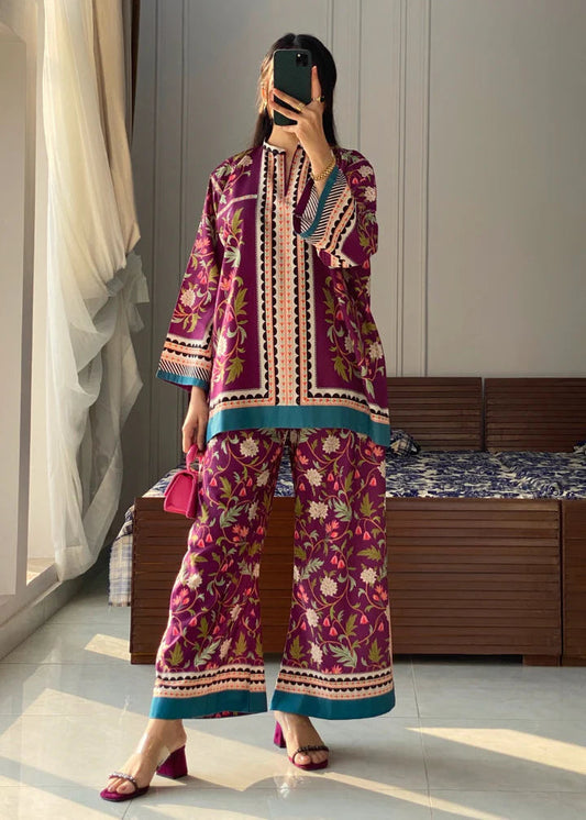 Designer Inspired Printed Co-ord Set D6189 - kharidari