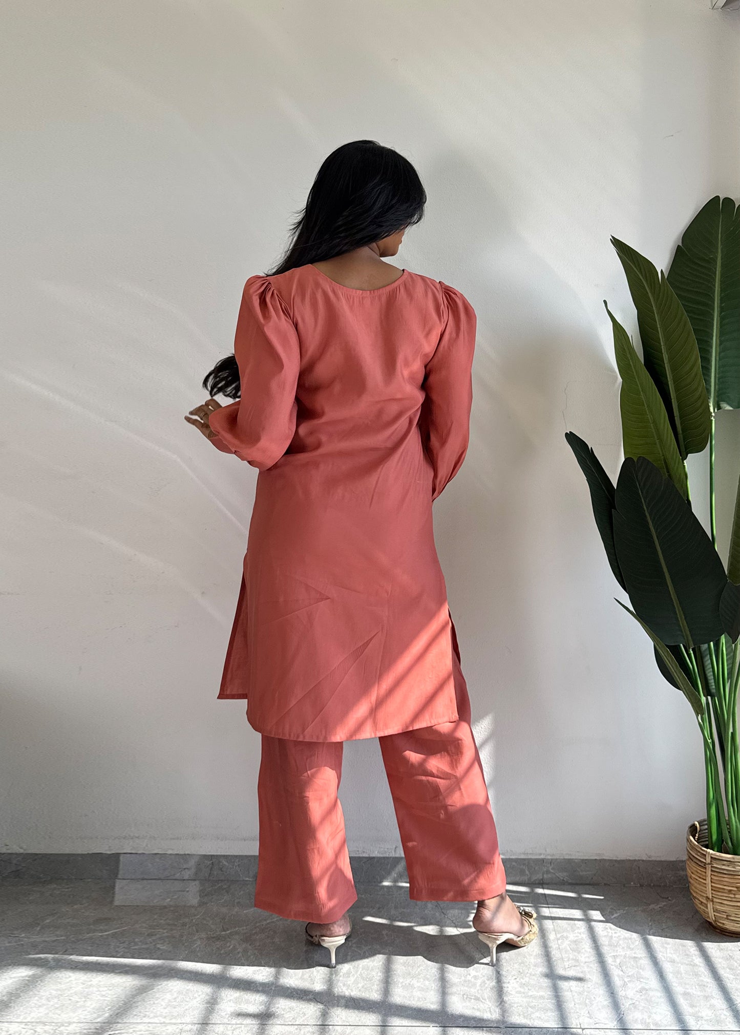 Pink Glamorous Roman Silk Kurta Set