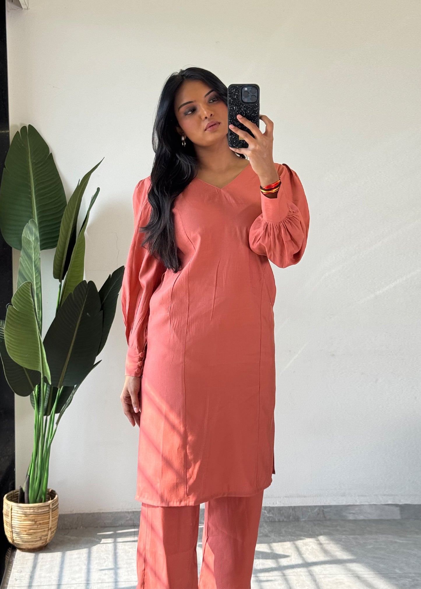 Pink Glamorous Roman Silk Kurta Set