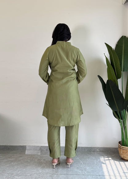 Pink Glamorous Roman Silk Kurta Set
