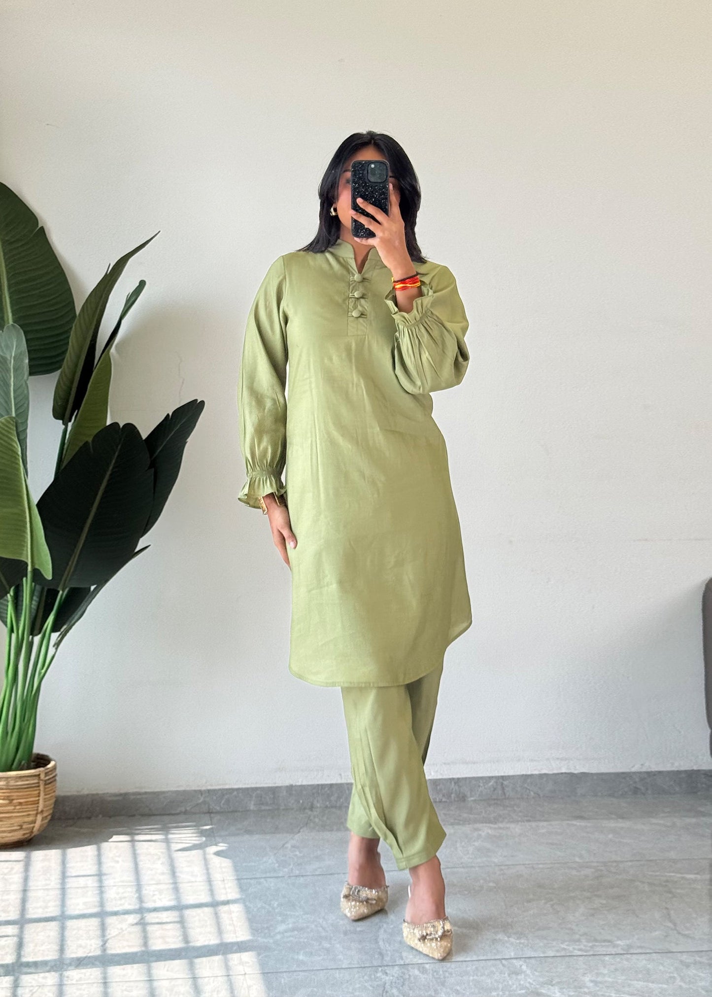 Pista Green Glamorous Roman Silk Kurta Set D6194 - kharidari