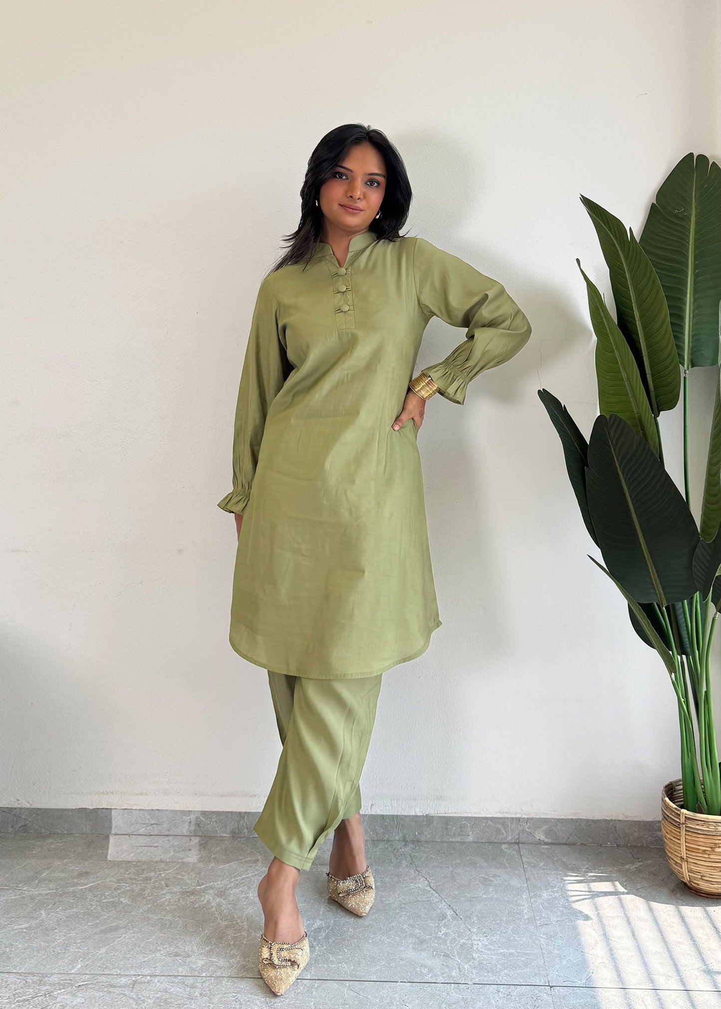 Pista Green Glamorous Roman Silk Kurta Set D6194 - kharidari