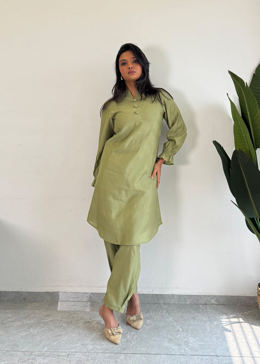 Pista Green Glamorous Roman Silk Kurta Set D6194 - kharidari