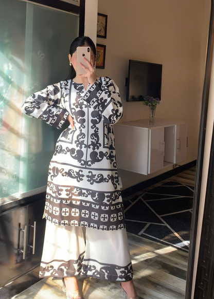 Elegant Malai Satin Co-ord Set D6109