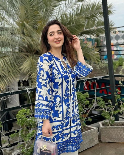 Elegant Malai Satin Co-ord Set D6109