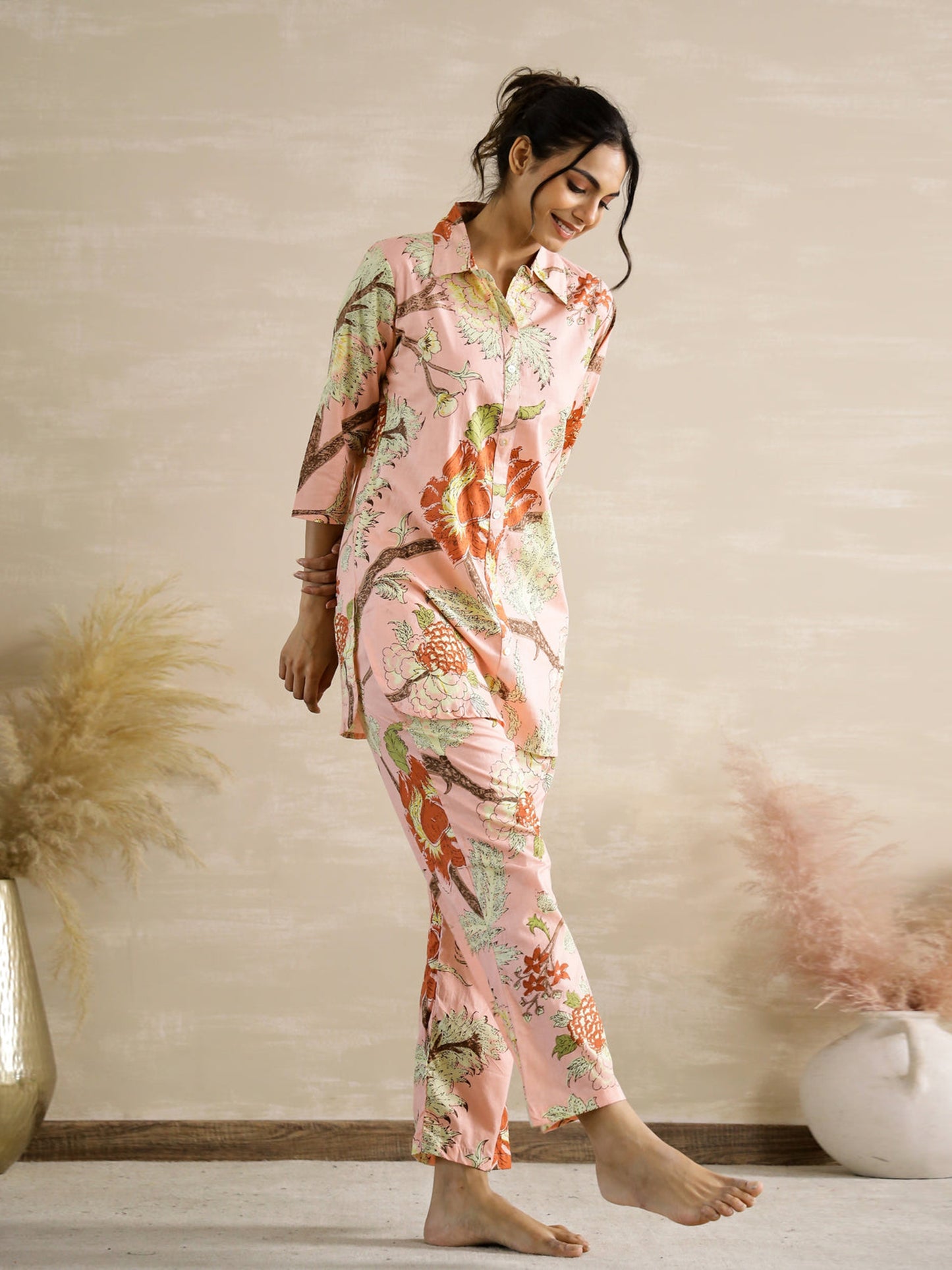 Floral Printed Muslin Co-ord Set D6011