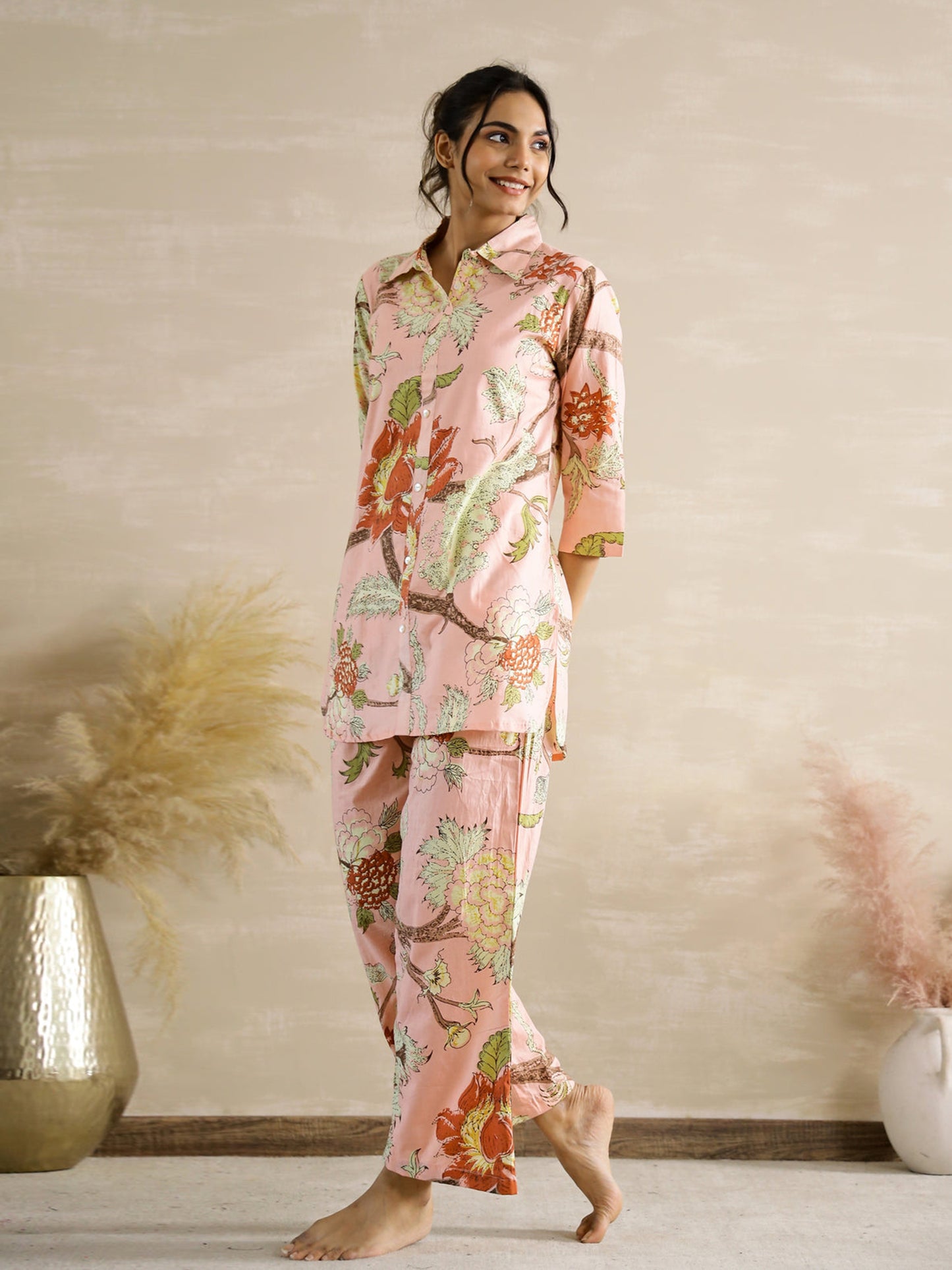 Floral Printed Muslin Co-ord Set D6011