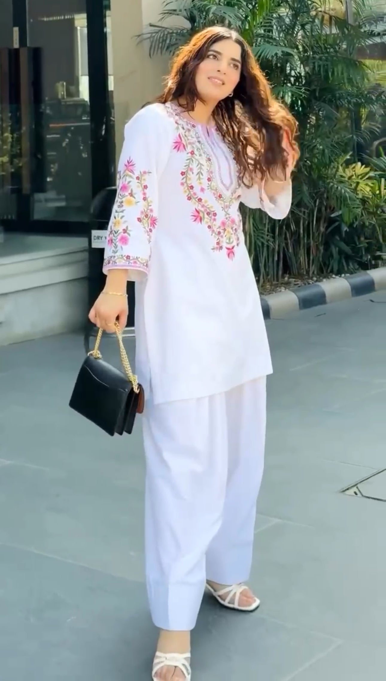 legance in White – Premium Jam Cotton Embroidered Co-ord Set D6244