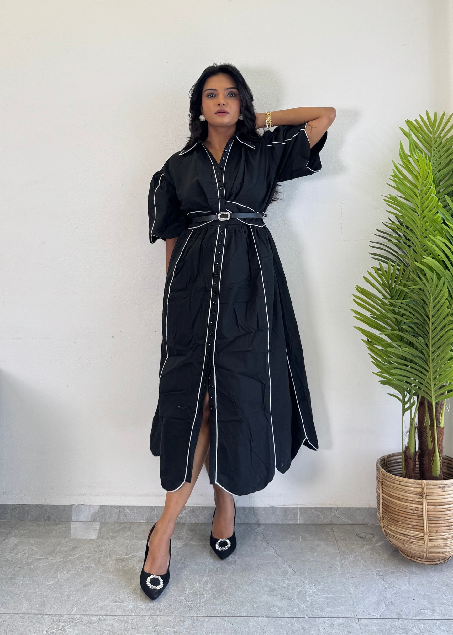 Premium Look Cotton One Piece Dress D6139 - kharidari