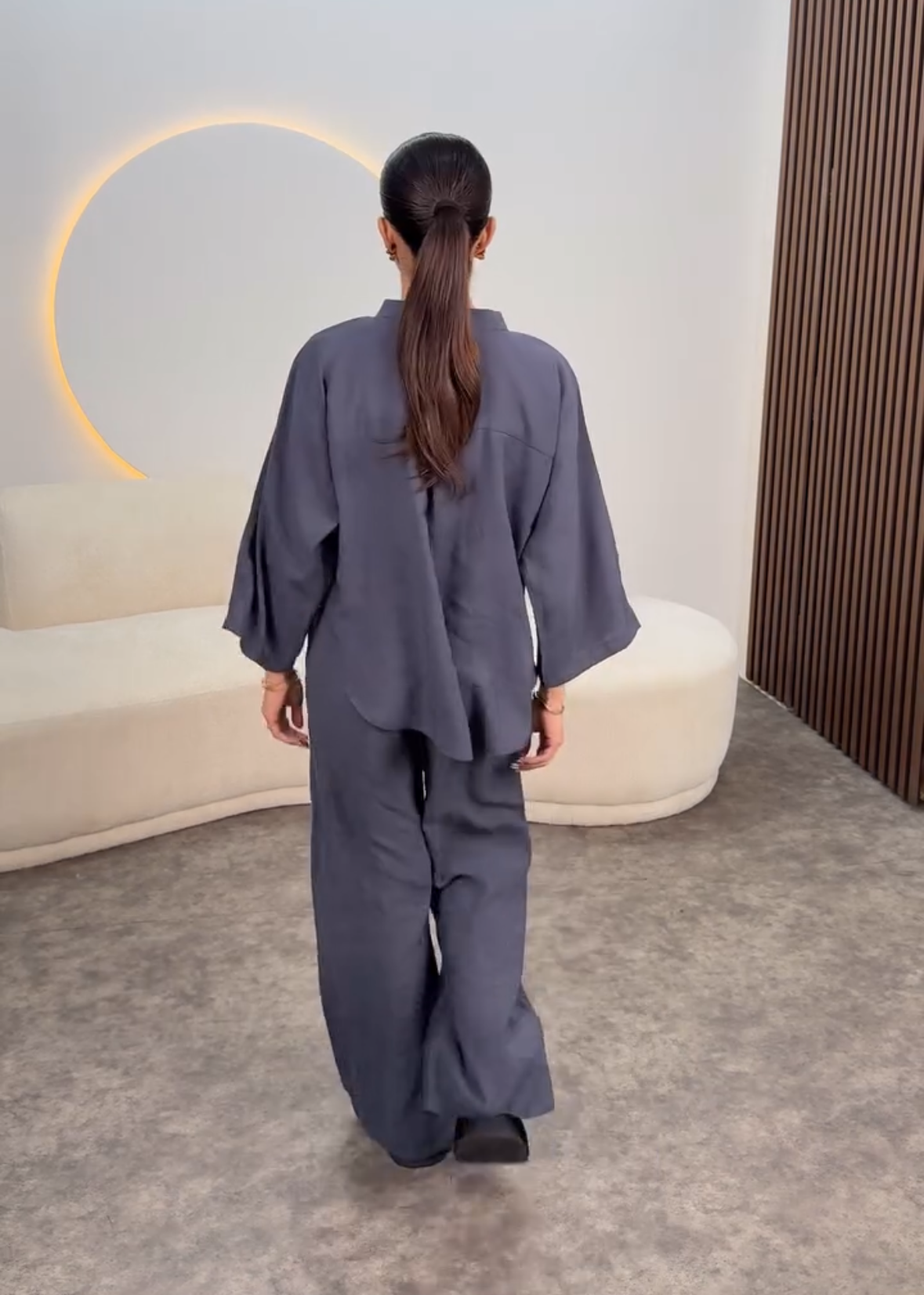 All-Grey Modern Rayon Co-ord Set D6320