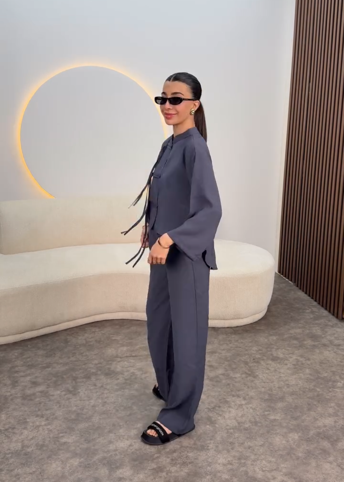 All-Grey Modern Rayon Co-ord Set D6320