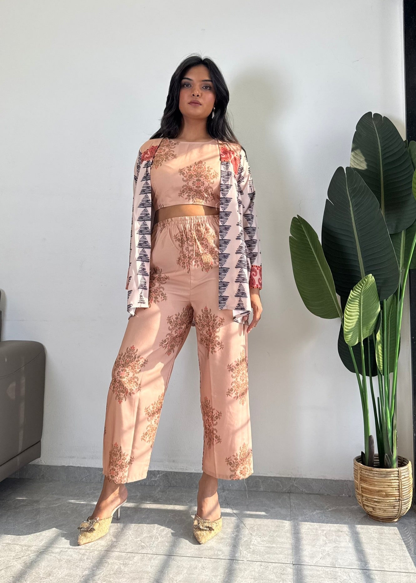 Fashion in Harmony: Premium Cord Set for Elevated Style D6176 - kharidari