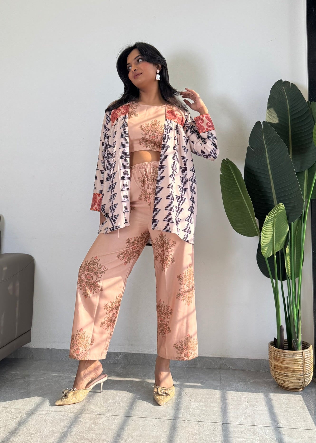 Fashion in Harmony: Premium Cord Set for Elevated Style D6176 - kharidari