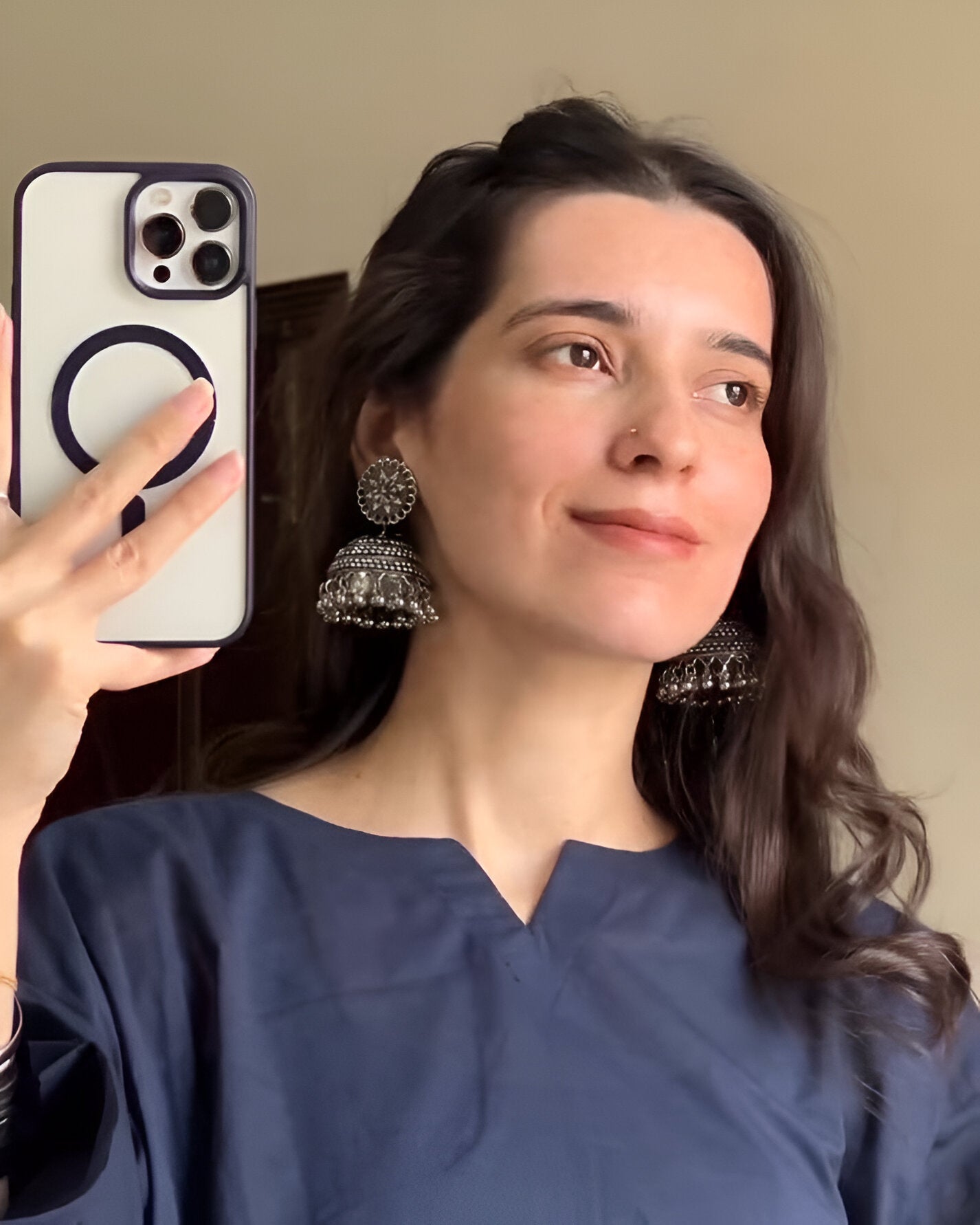 Premium Blue Roman silk Co-ord Set  Sleek & Stylish D6243 - kharidari