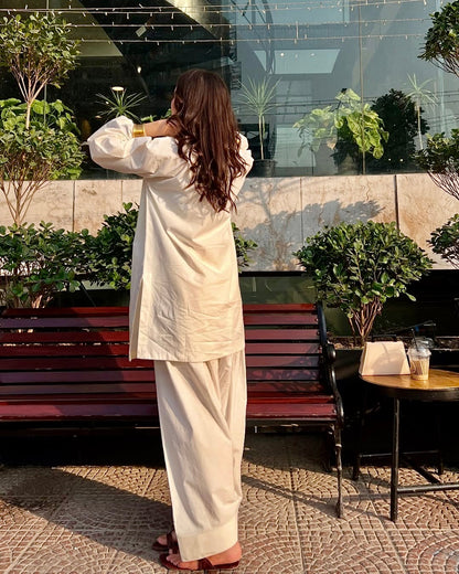 Premium Roman silk Co-ord Set  Effortless Style & Luxe Comfort D6242 - kharidari