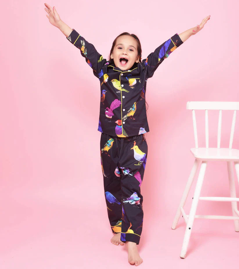 Jungle Birds Printed Girls Nightsuit Set D105